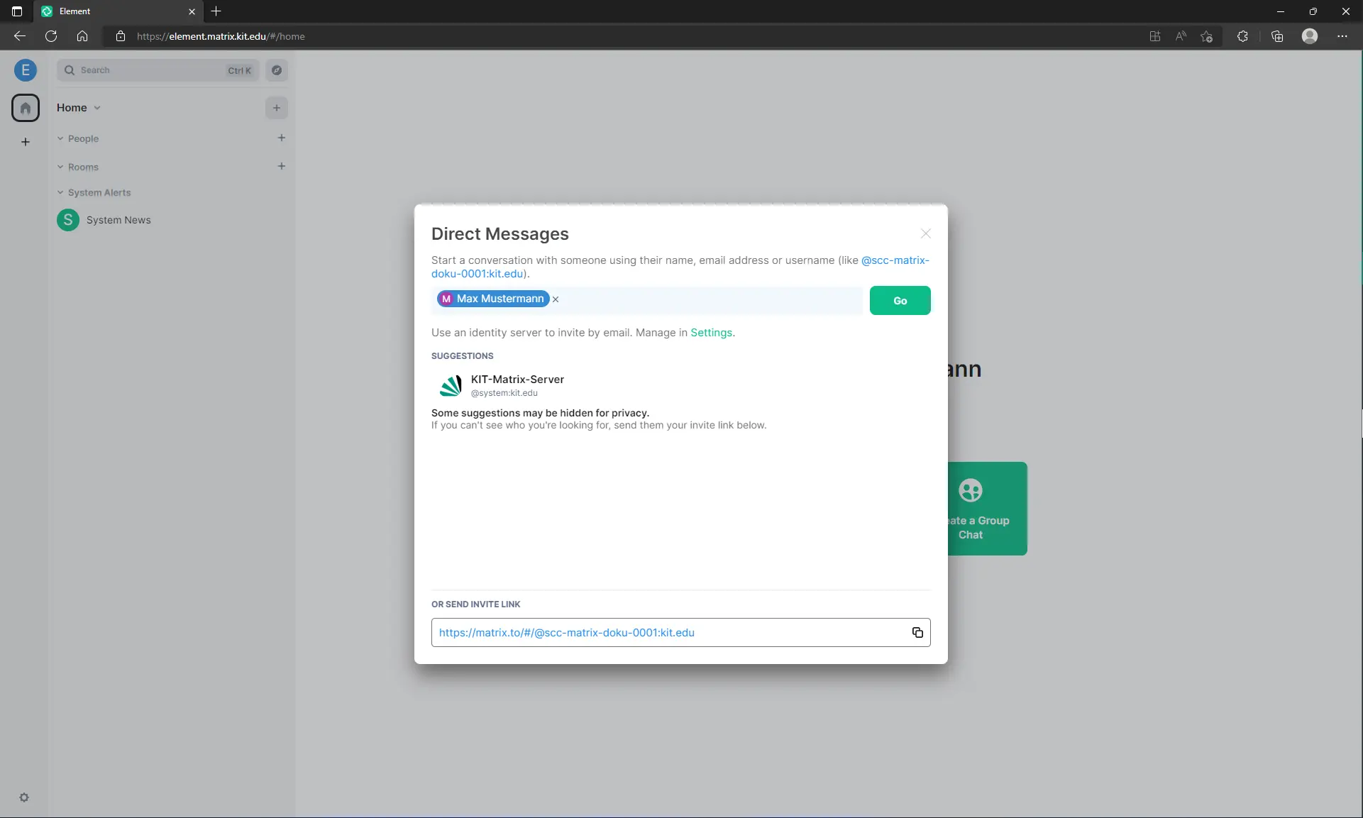 A search result for the search query entered