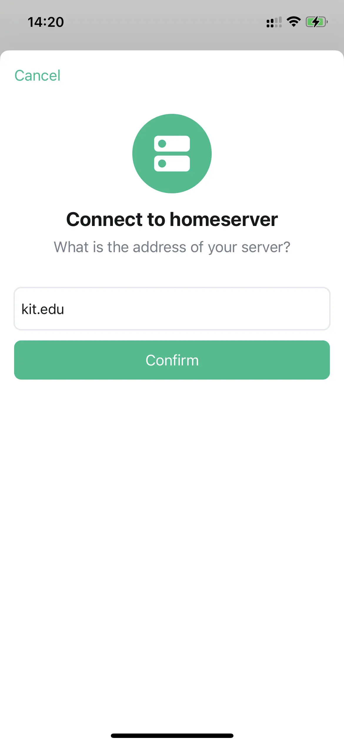 Server address prompt
