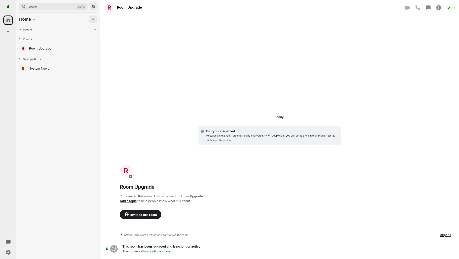 Room upgrade complete